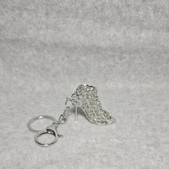 Silver Rhinestone High Heel Bag Charm/ Keychain - Picture 1 of 5